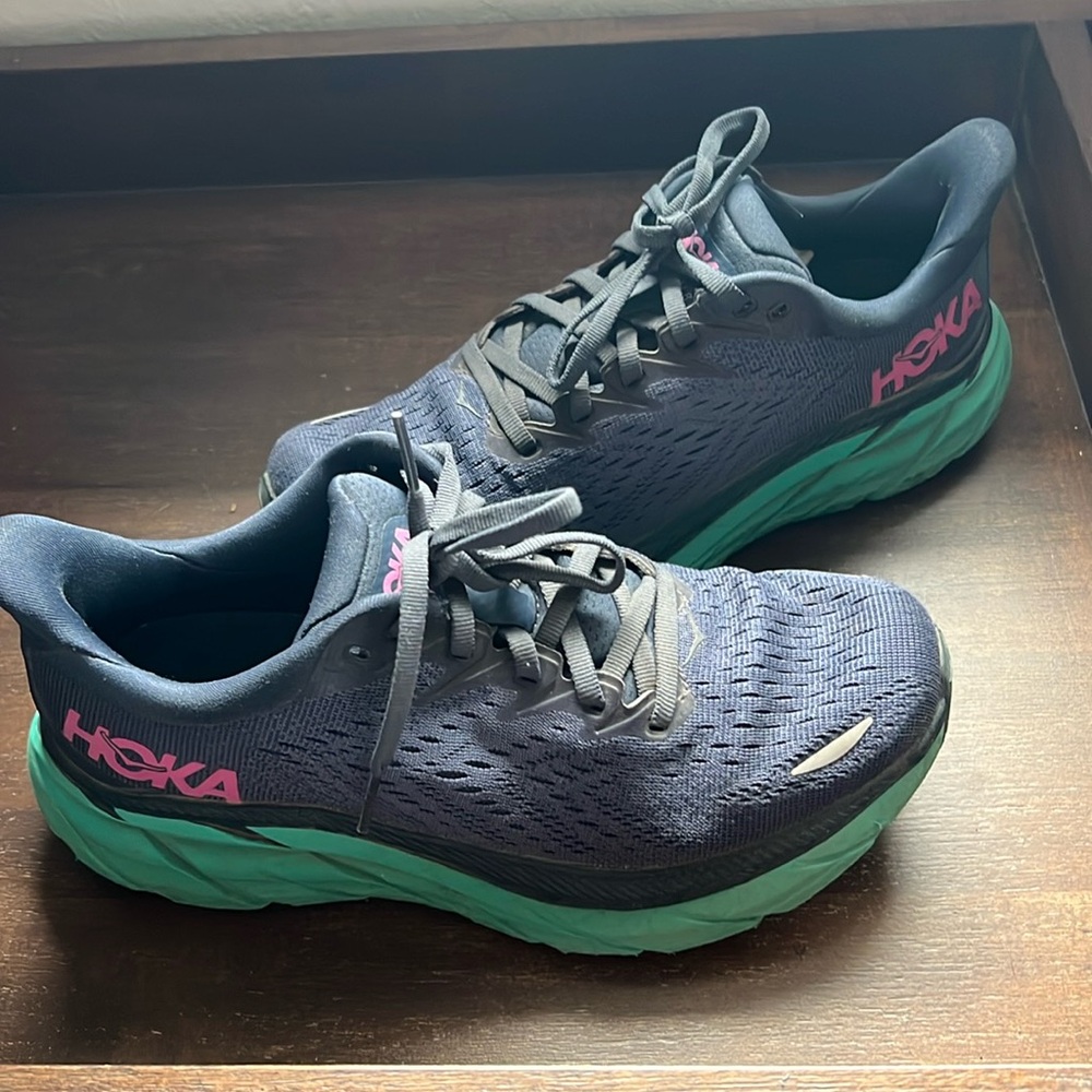 Hoka walking shoes.